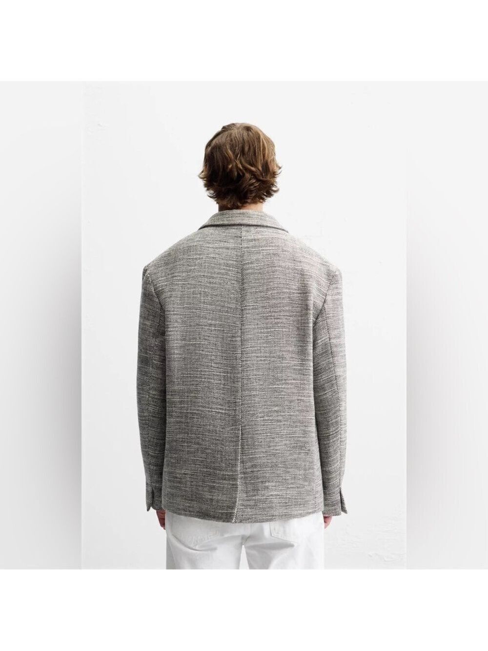 NWOT Zara DOUBLE BREASTED TEXTURED WEAVE JACKET - Picture 2 of 16